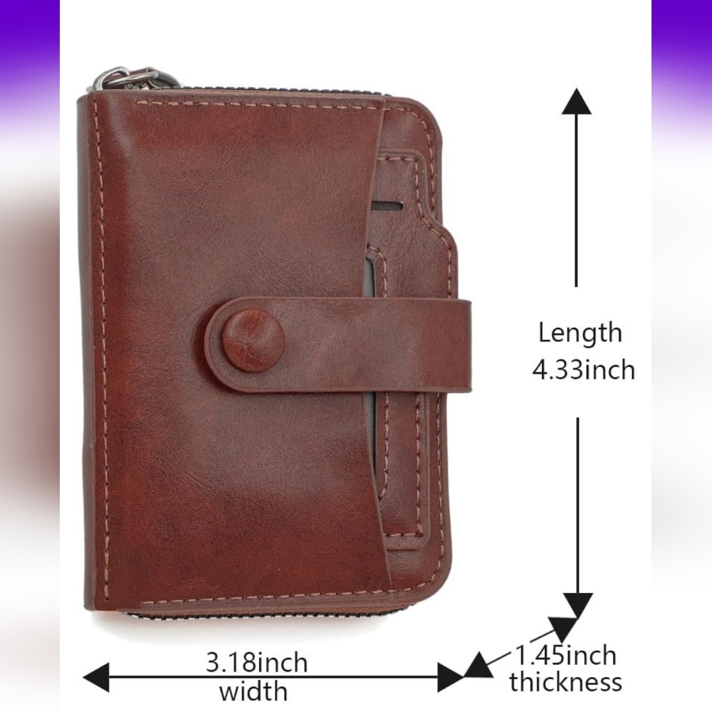 Small Leather Wallet - Coffee - Picture 3 of 9